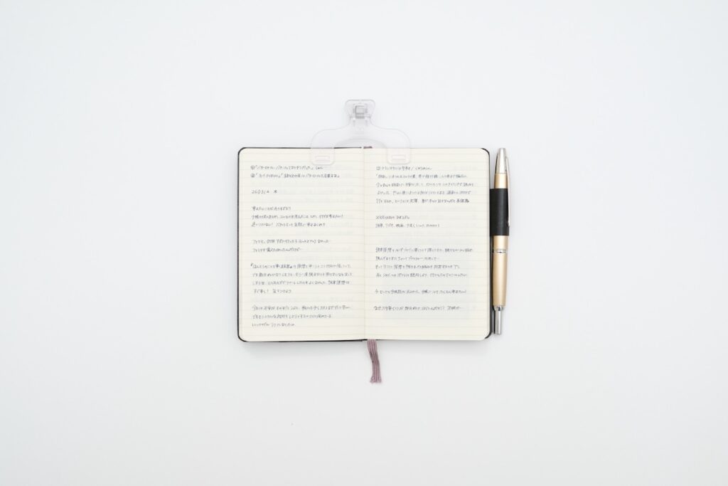 開いたモレスキンノート