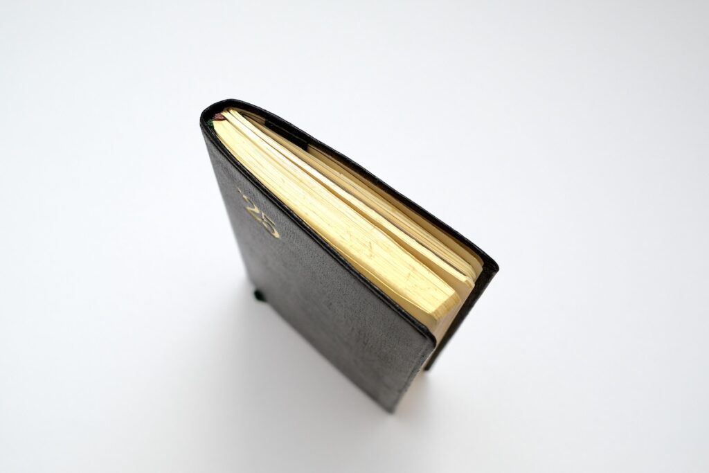 上から見た能率手帳ゴールド