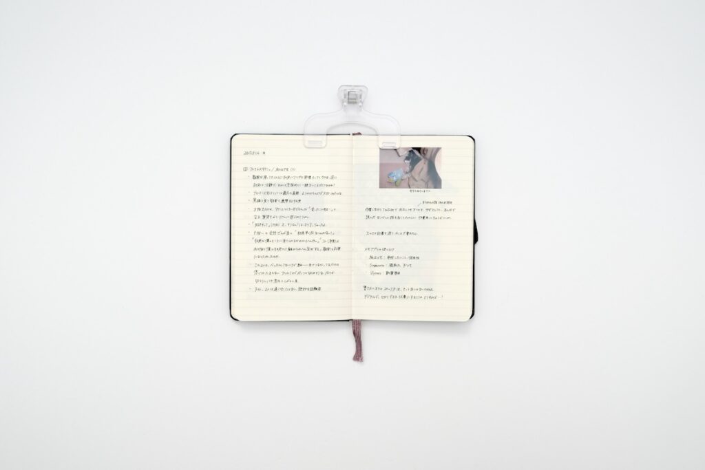 開いたモレスキンノート