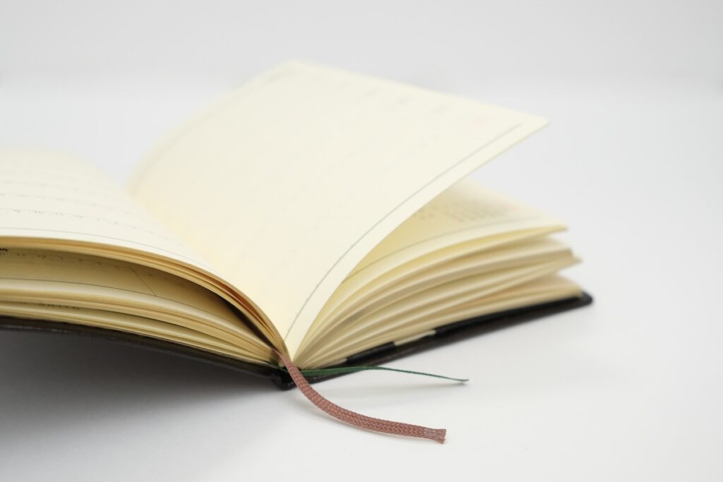 開かれた能率手帳ゴールド